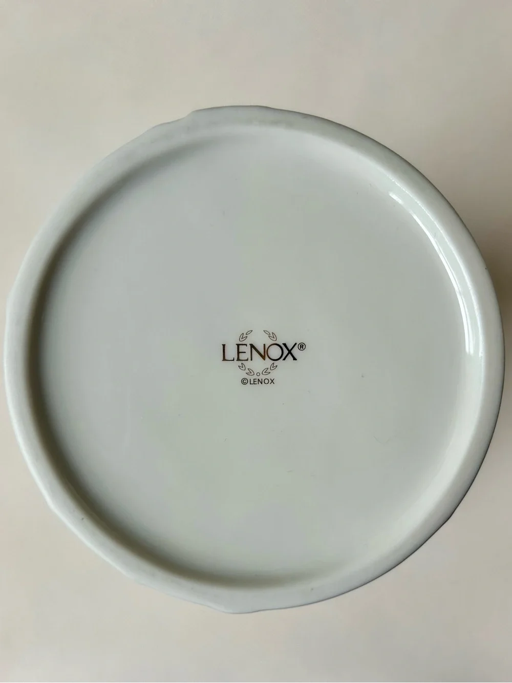 Lenox Ivory Porcelain and Gold Rim Embossed Floral Ceramic Vase